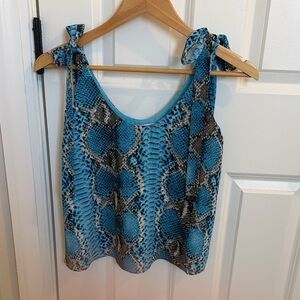 Buddy Love Blue and Black Snake Print Tank Top